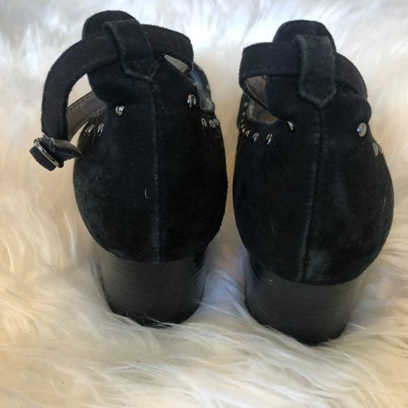 EuroSoft by Sofft Devi Black Suede Studded Block Heel Pumps 8 - Picture 7 of 9